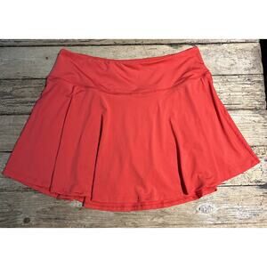 LXNMGO Womens Size XL Red Orange Pleated Activewear Skort NWT